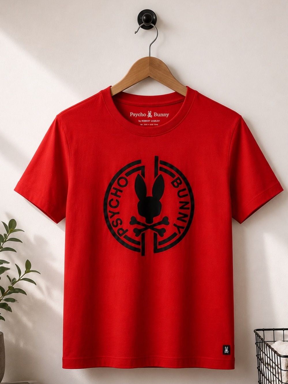 Psycho Bunny Red Short Sleeve Tee with Black Logo